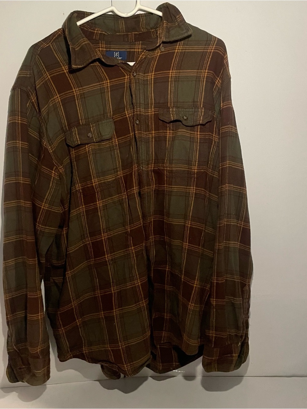 George Olive & Brown Plaid Shirt Jacket
